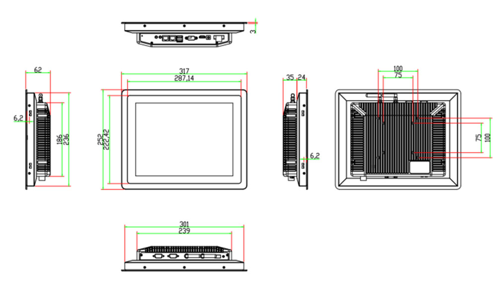 Android industriale da 12 pollici all in one