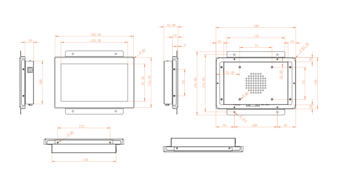7 or 8 Android waterproof panel for outdoor kiosks (1)