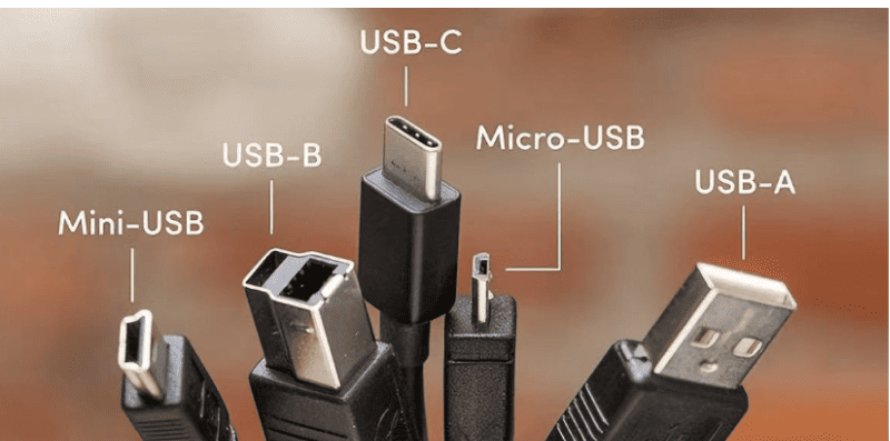 USB-c USB-b Micro-USB USB-A  Mini-USB
