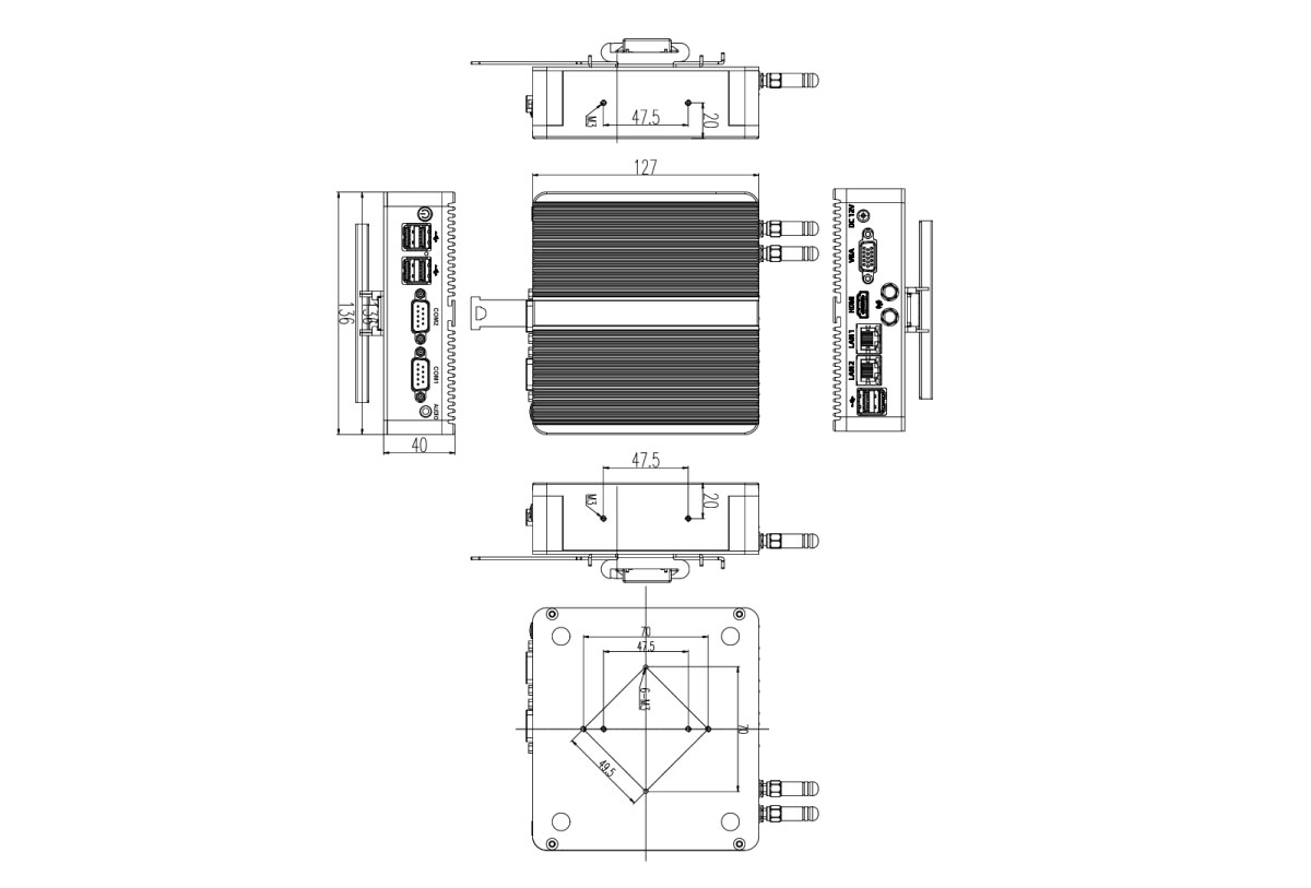 Produk grootte mini pc 1200
